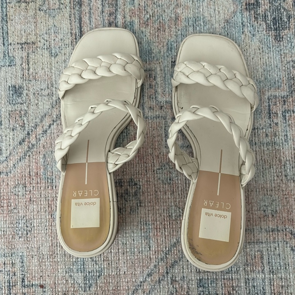Dolce Vita Ronin Sandal Heel - White Braided Heels